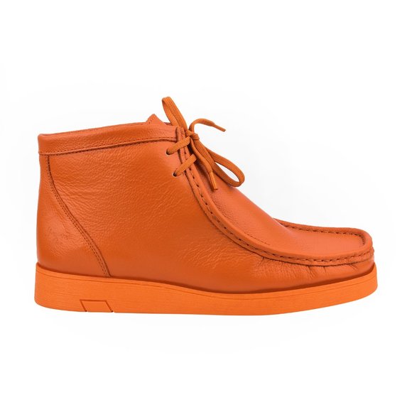 Hamara Joe Orange LEATHER DESERT CHUKKA CASUAL BOOTS HJ101-Orange - Picture 6 of 8